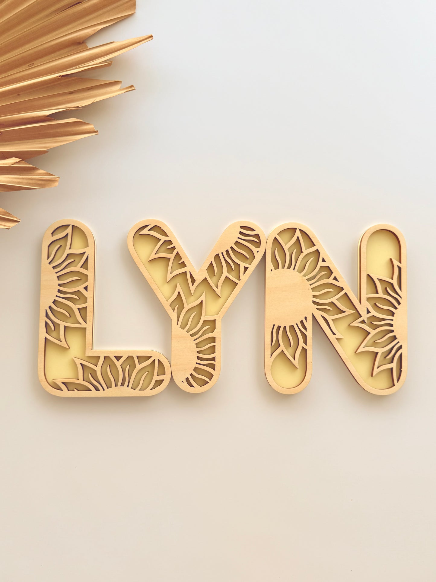 ALPHABET LETTERS | SUNFLOWER | Acrylic & Plywood