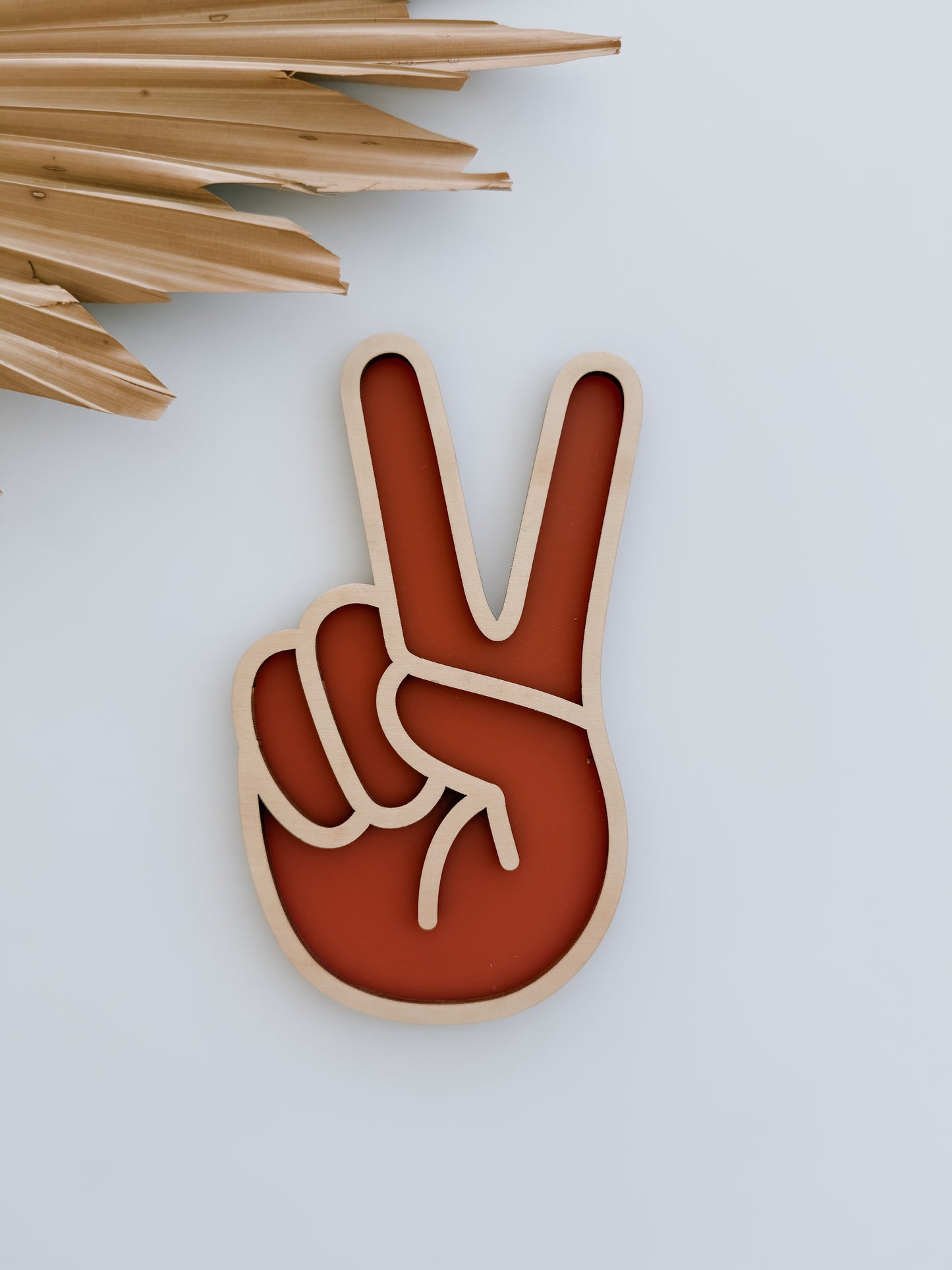 PEACE HAND | Retro Wall Shape | Plywood & Acrylic