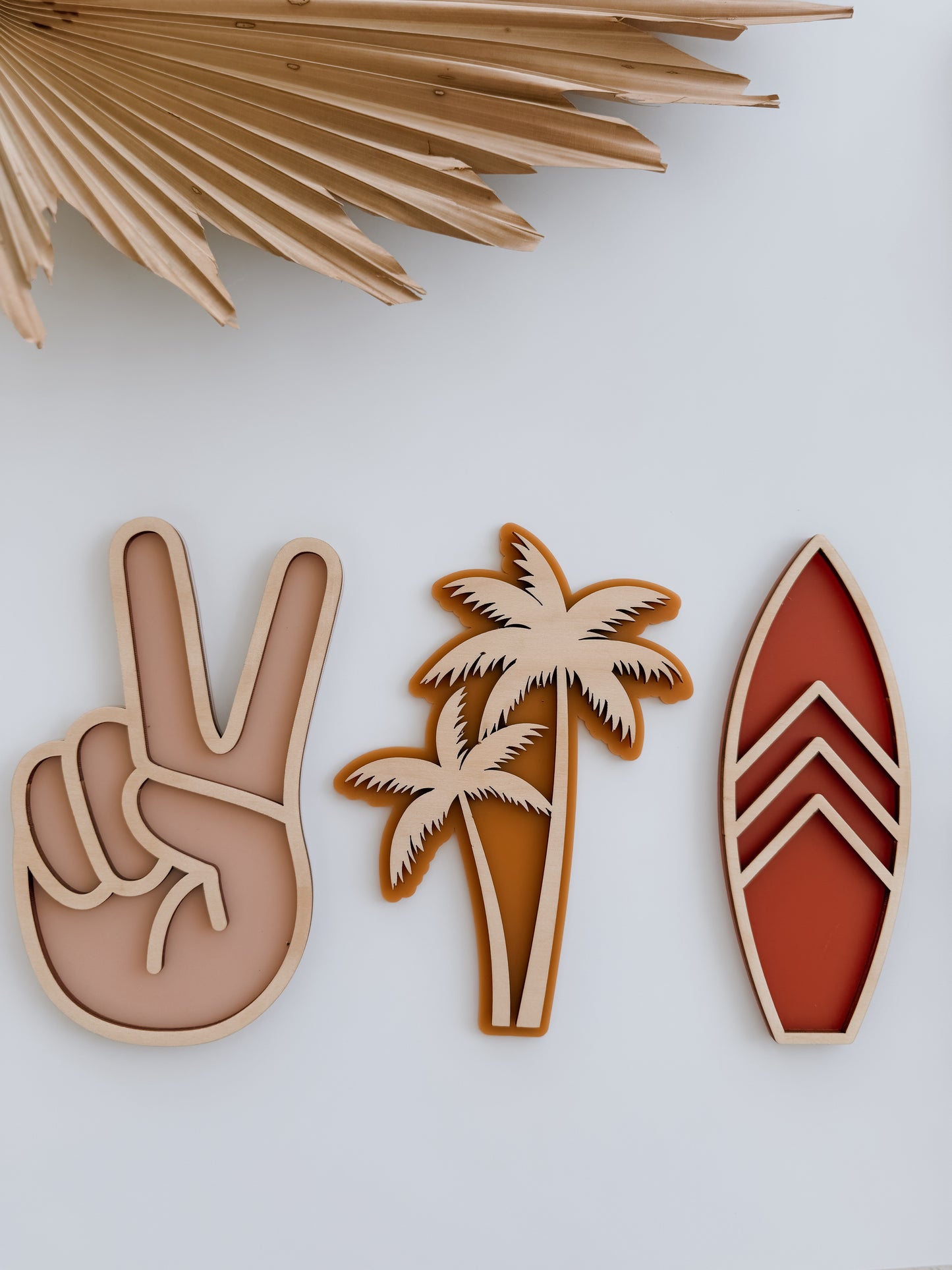 RETRO COASTAL WALL SHAPES | Mixed Set of 3 | Plywood & Acrylic