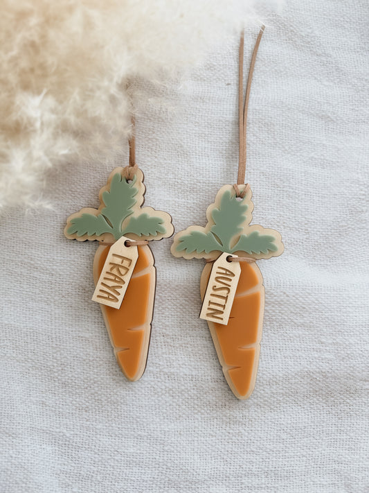 EASTER BASKET TAG | CARROT | Personalised | Acrylic & Plywood