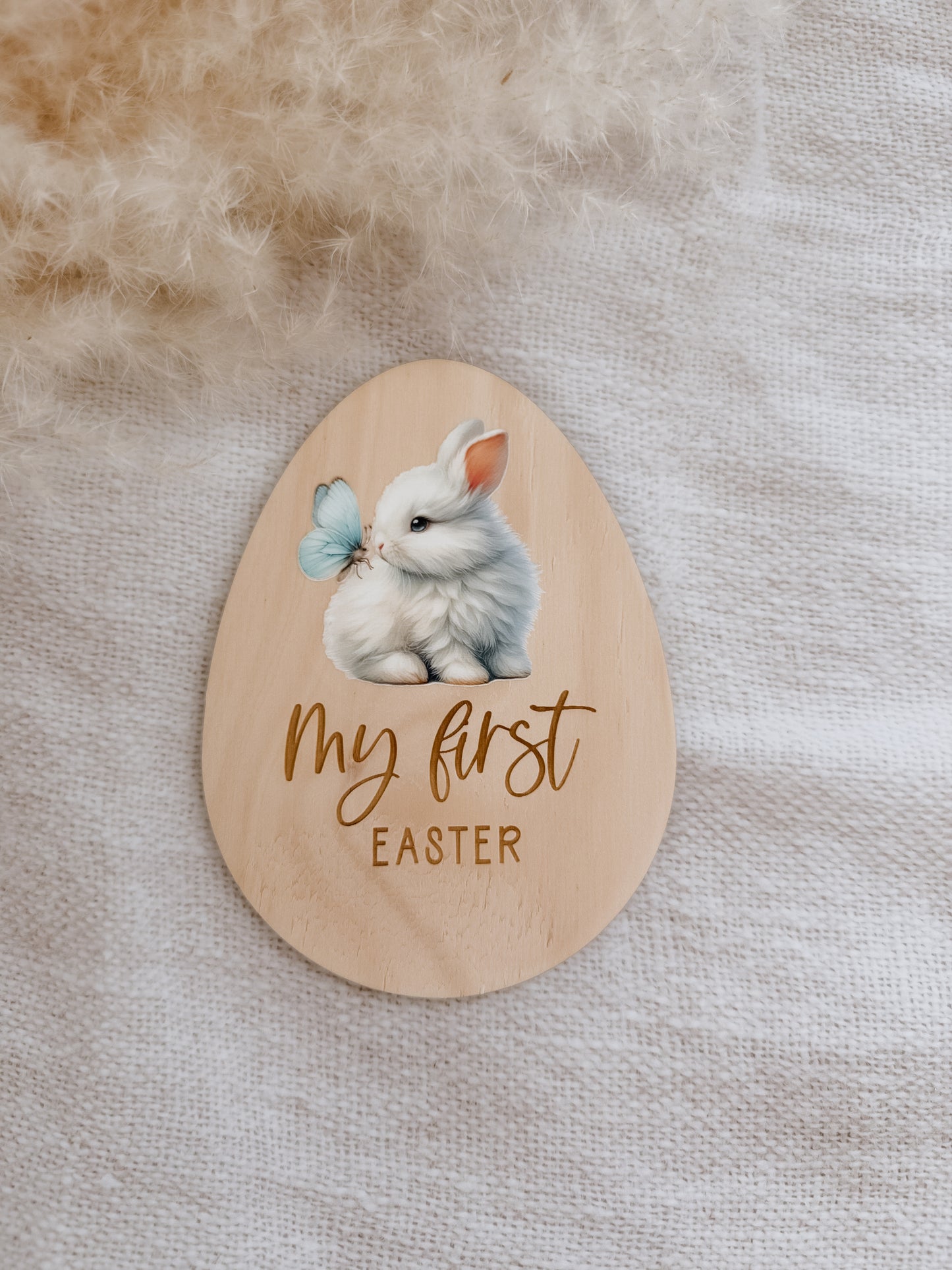 MY FIRST EASTER | Egg Sign | Engraved Plywood | UV Print