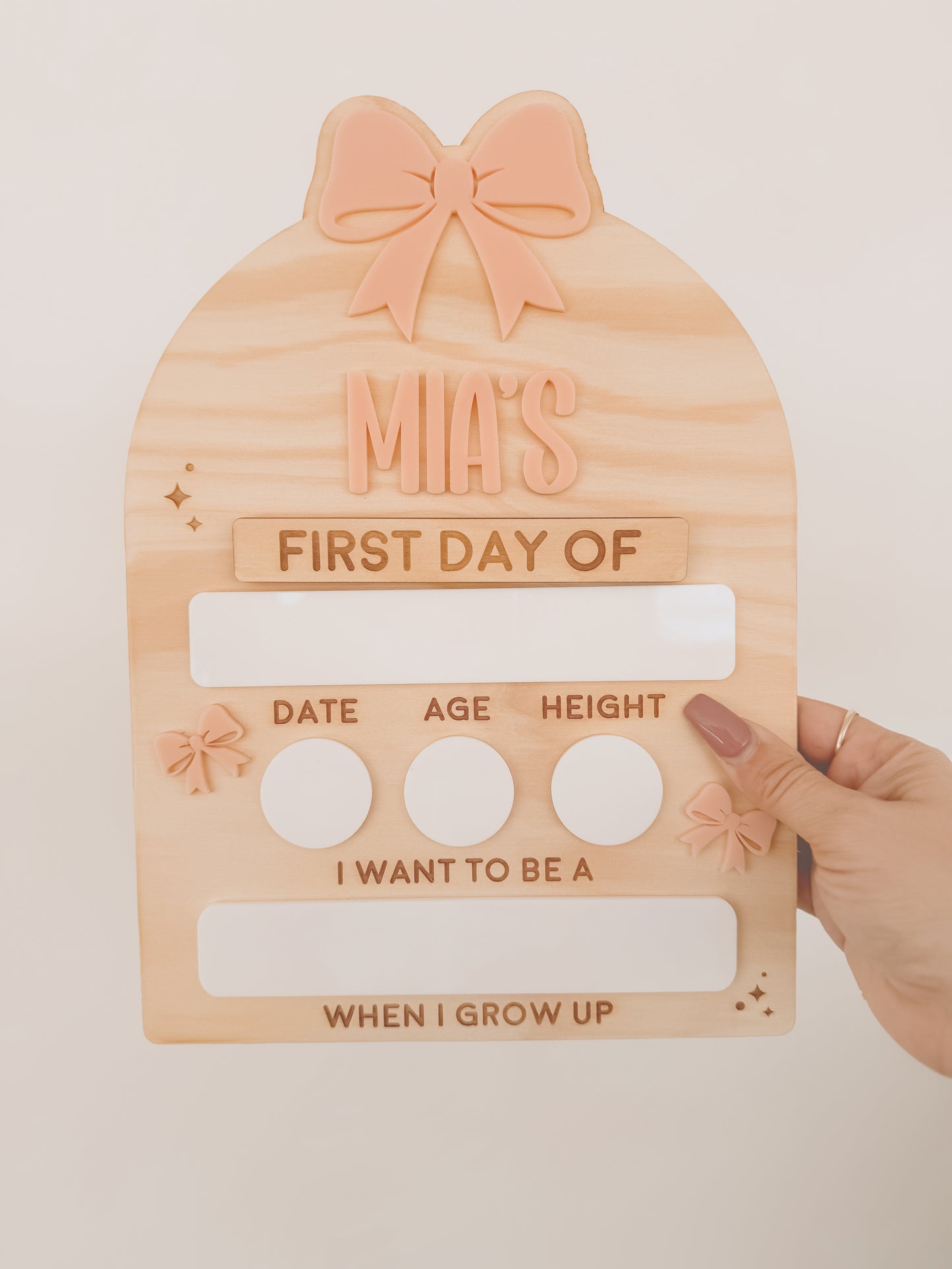 MY FIRST/LAST DAY OF SCHOOL BOARD | BOW | Personalised | Plywood & Acrylic