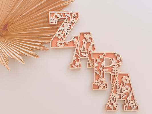 ALPHABET LETTERS | WILDFLOWERS | Acrylic & Plywood