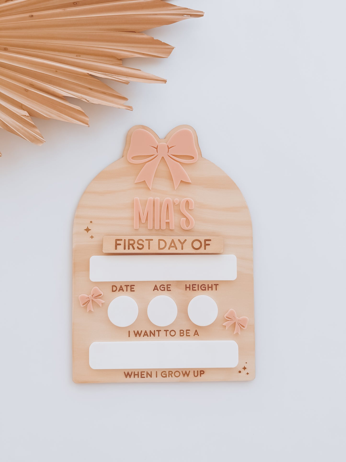 MY FIRST/LAST DAY OF SCHOOL BOARD | BOW | Personalised | Plywood & Acrylic