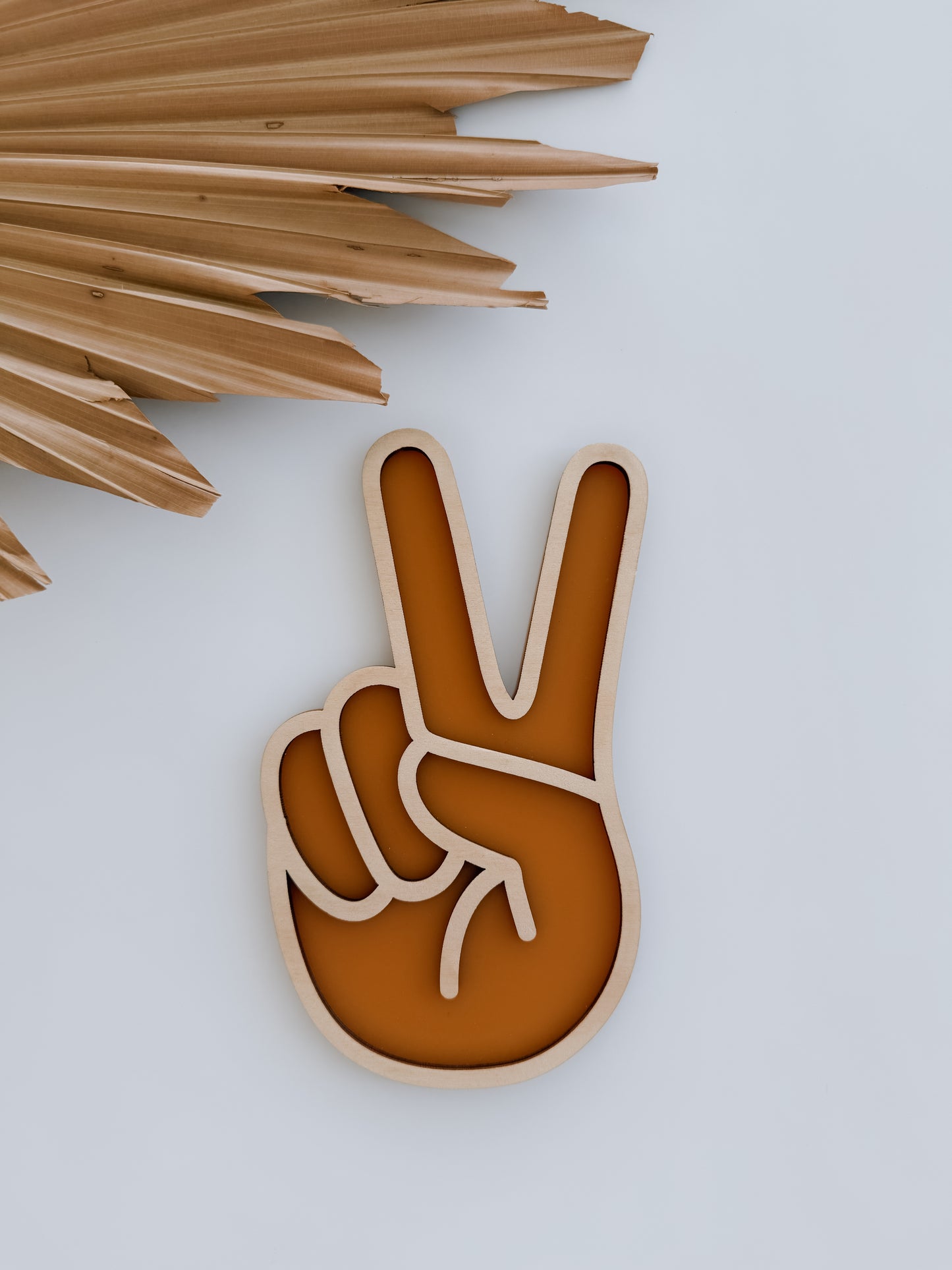 PEACE HAND | Retro Wall Shape | Plywood & Acrylic