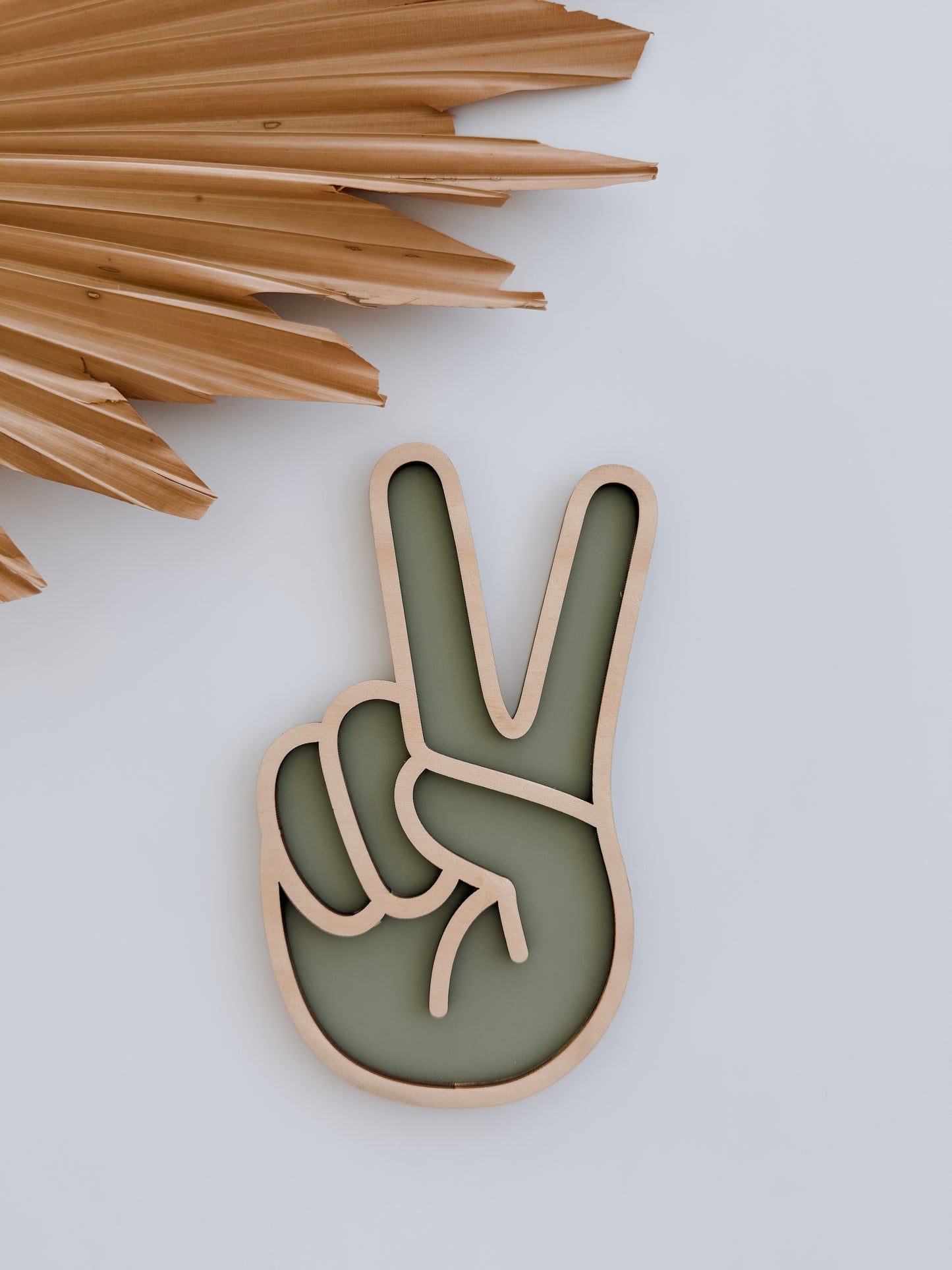 PEACE HAND | Retro Wall Shape | Plywood & Acrylic