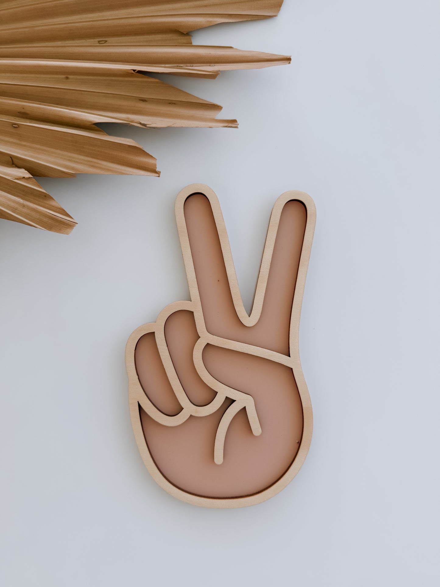 PEACE HAND | Retro Wall Shape | Plywood & Acrylic