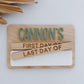MY FIRST/LAST DAY OF SCHOOL BOARD | SMALL | Personalised | Plywood & Acrylic