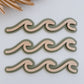WAVES | SET OF 3 | Retro Coastal Wall Shape | Plywood & Acrylic