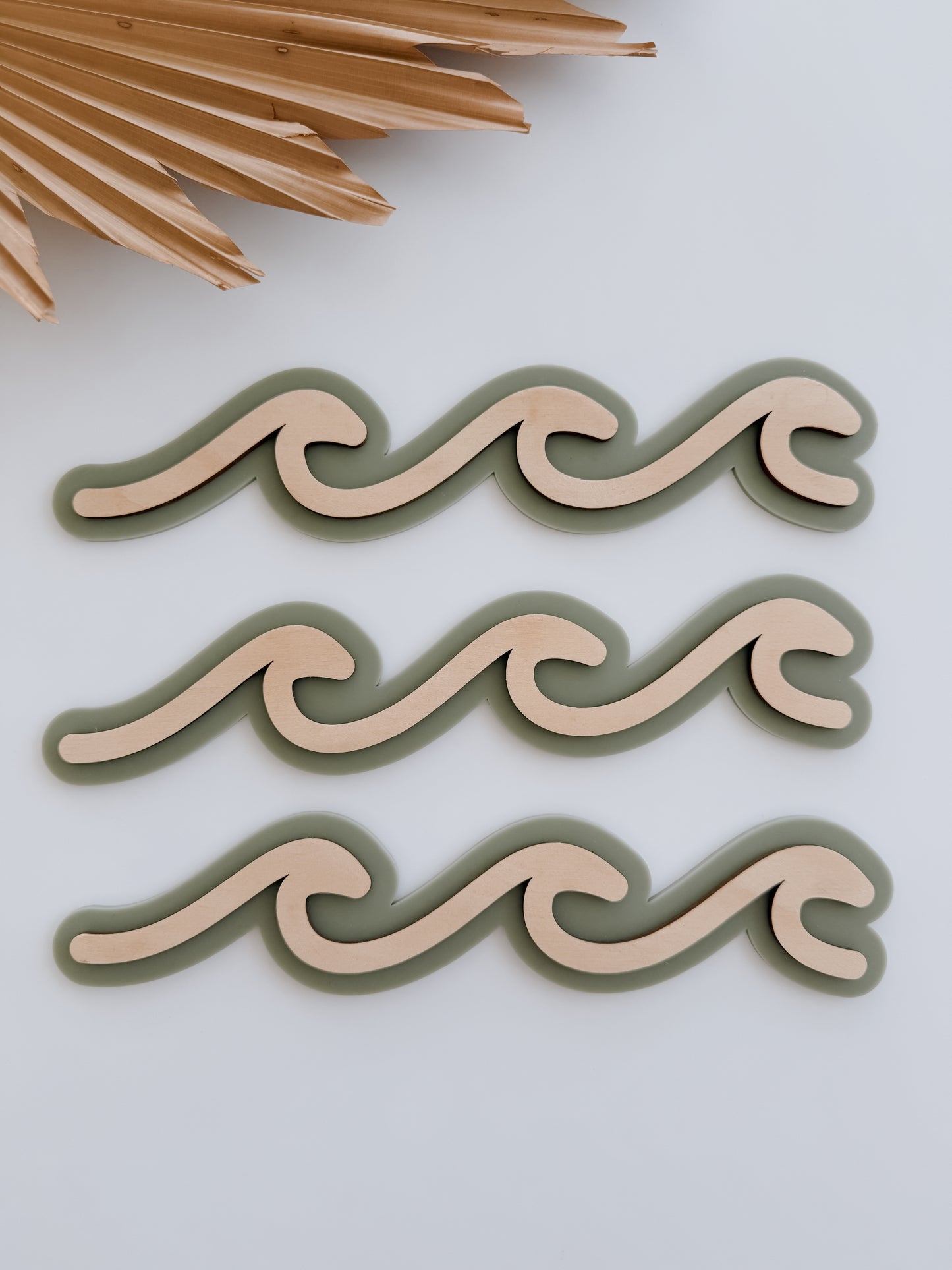 WAVES | SET OF 3 | Retro Coastal Wall Shape | Plywood & Acrylic