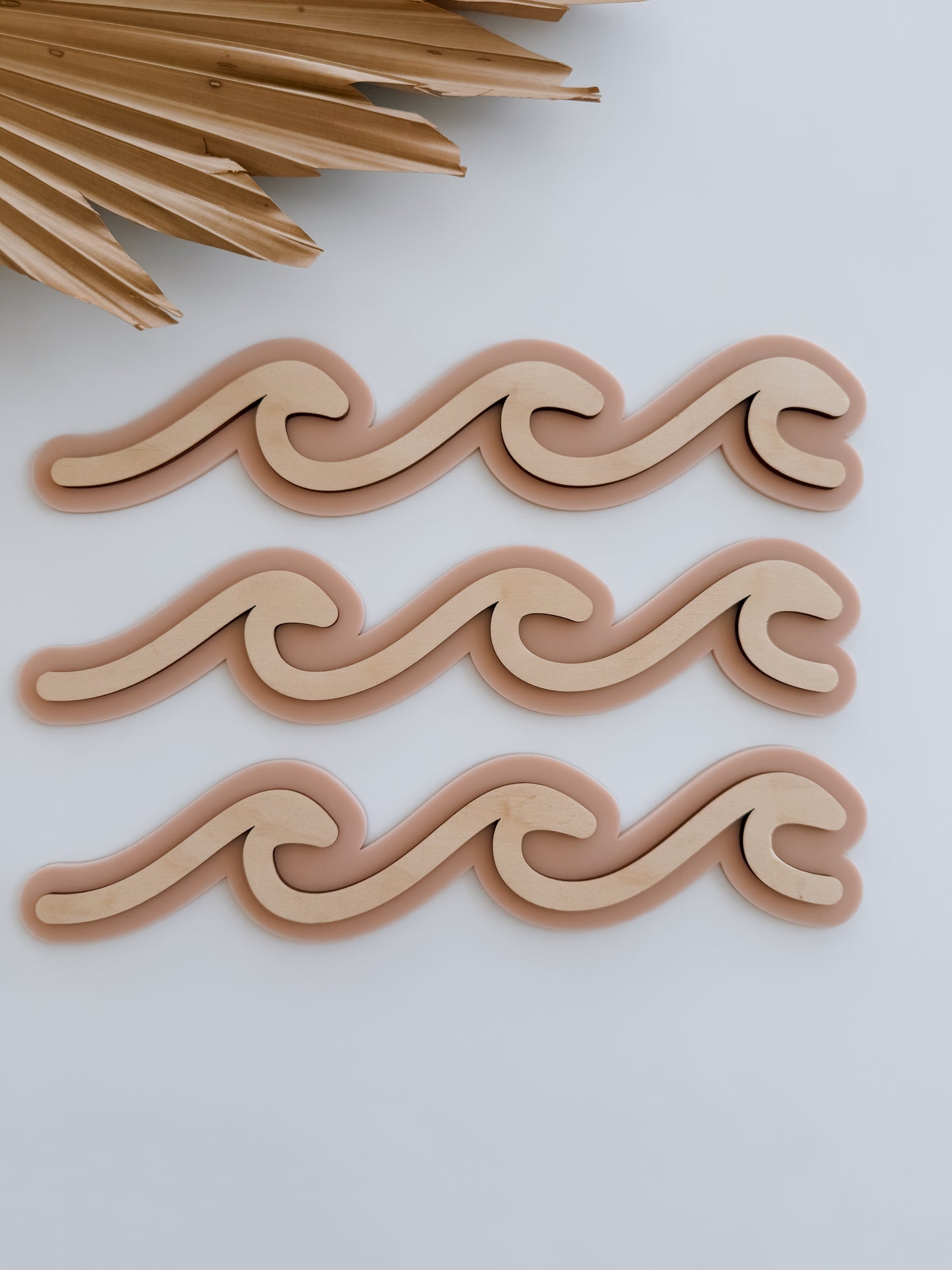 WAVES | SET OF 3 | Retro Coastal Wall Shape | Plywood & Acrylic