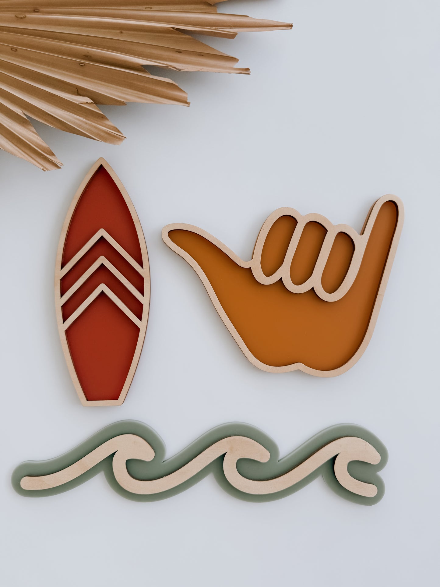 RETRO COASTAL WALL SHAPES | Mixed Set of 3 |  Plywood & Acrylic