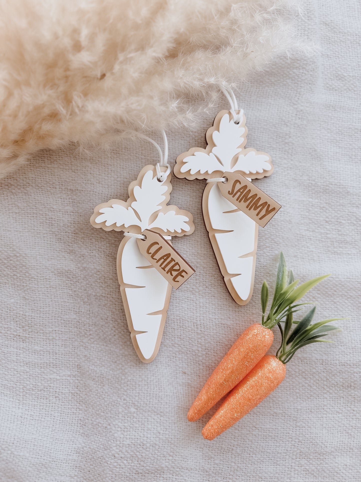 EASTER BASKET TAG | CARROT | Personalised | Acrylic & Plywood