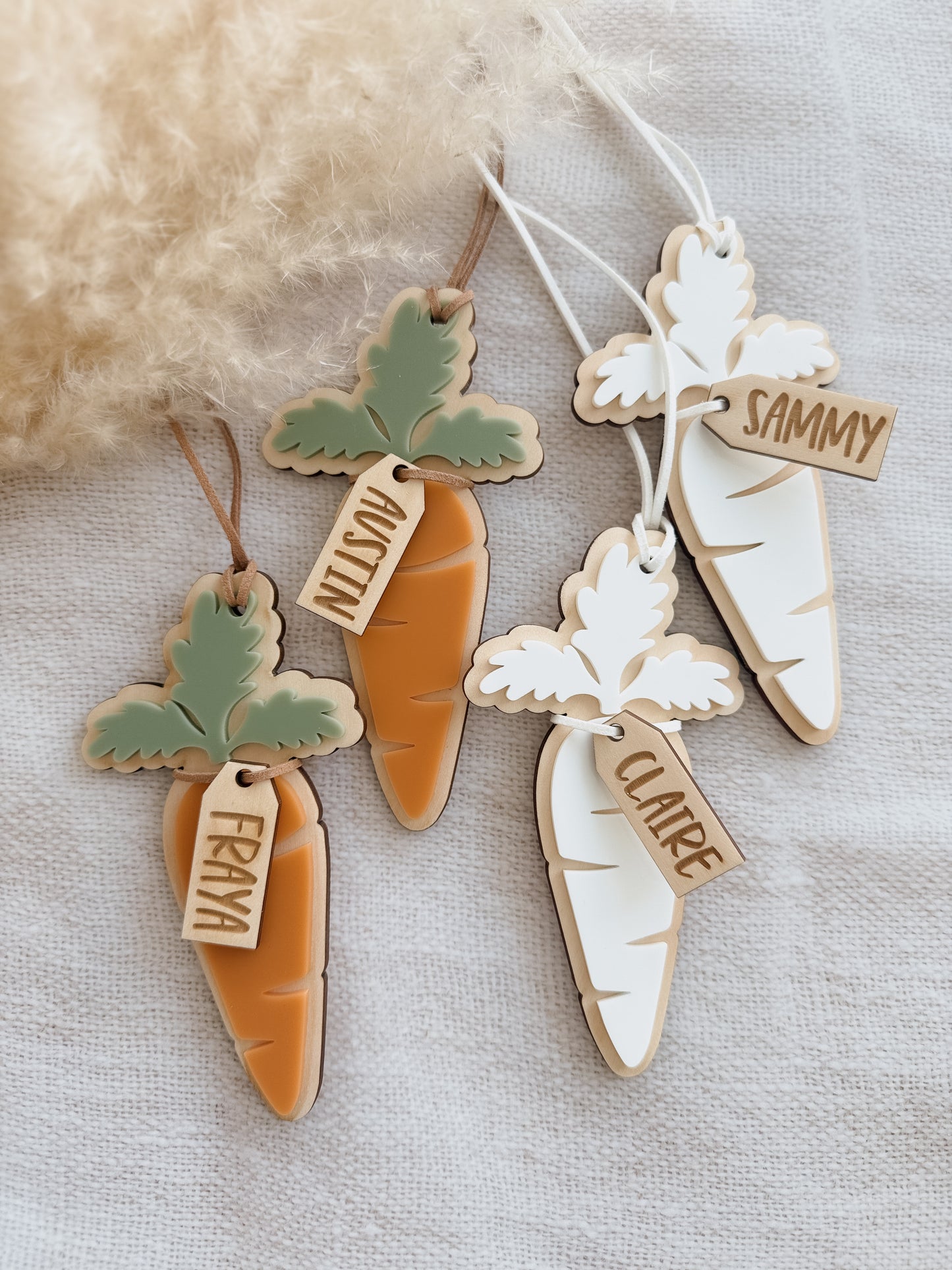 EASTER BASKET TAG | CARROT | Personalised | Acrylic & Plywood