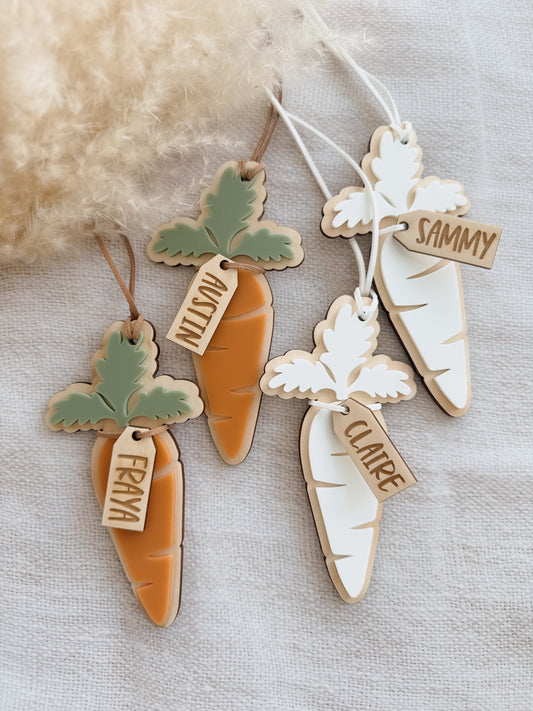 EASTER BASKET TAG | CARROT | Personalised | Acrylic & Plywood