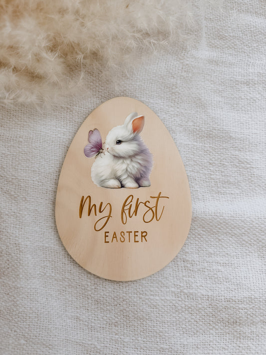 MY FIRST EASTER | Egg Sign | Engraved Plywood | UV Print
