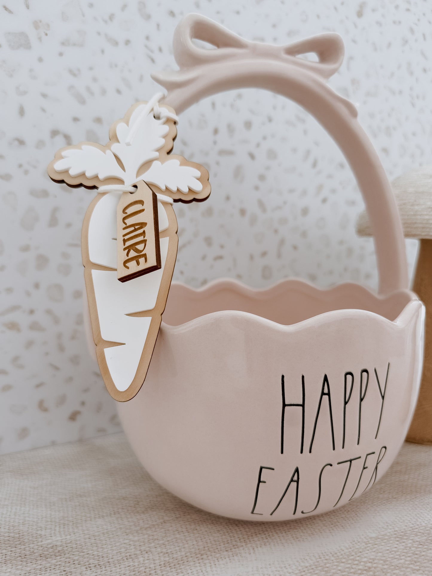 EASTER BASKET TAG | CARROT | Personalised | Acrylic & Plywood