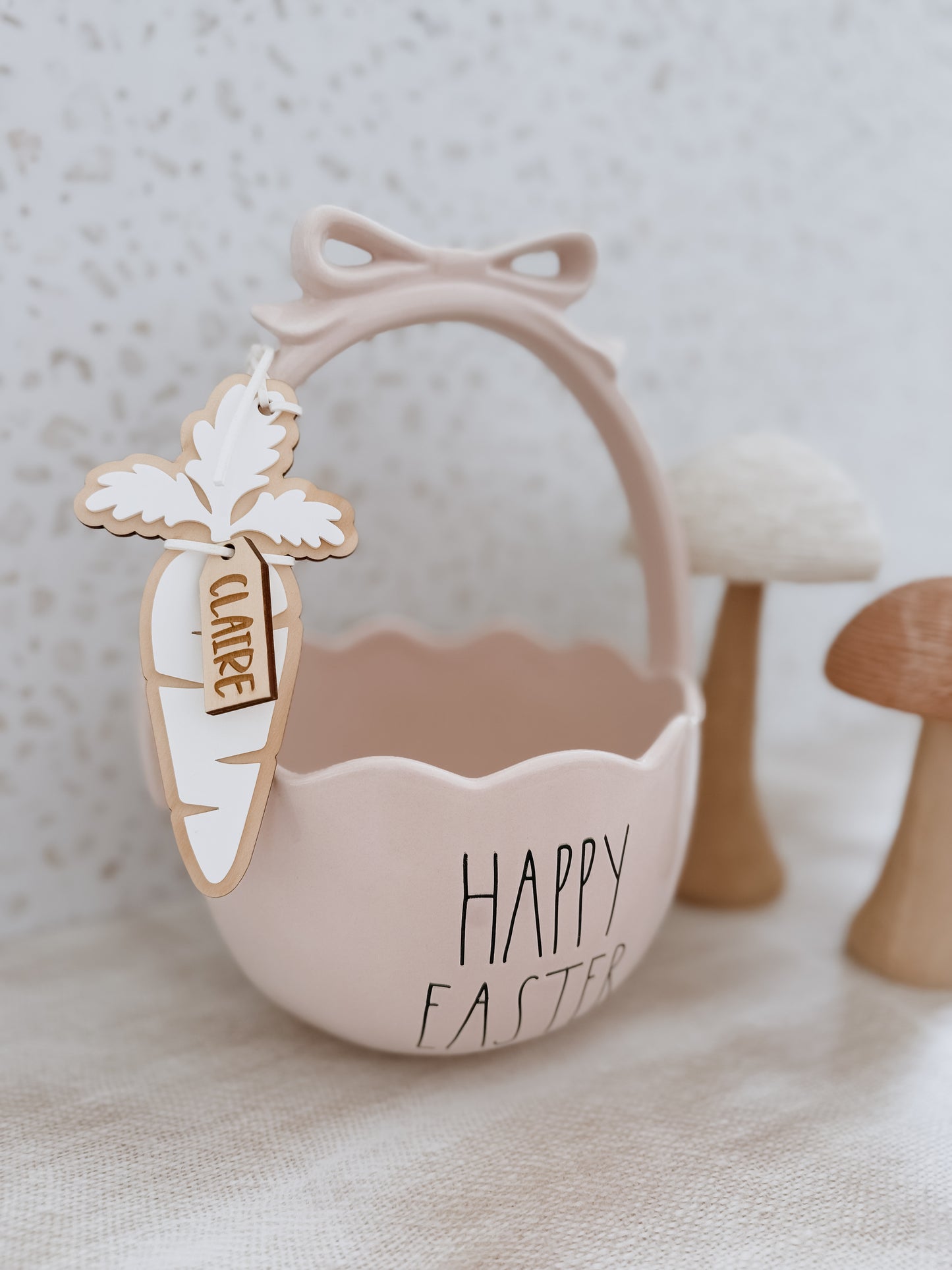 EASTER BASKET TAG | CARROT | Personalised | Acrylic & Plywood