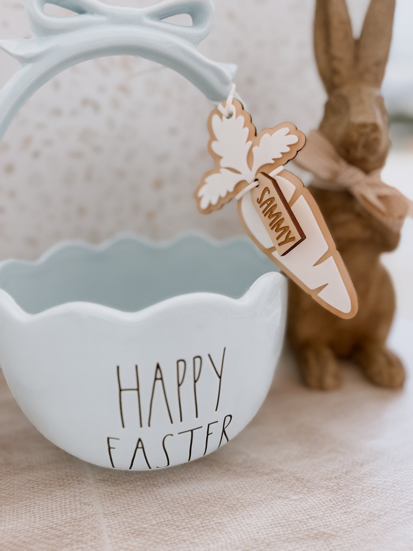 EASTER BASKET TAG | CARROT | Personalised | Acrylic & Plywood