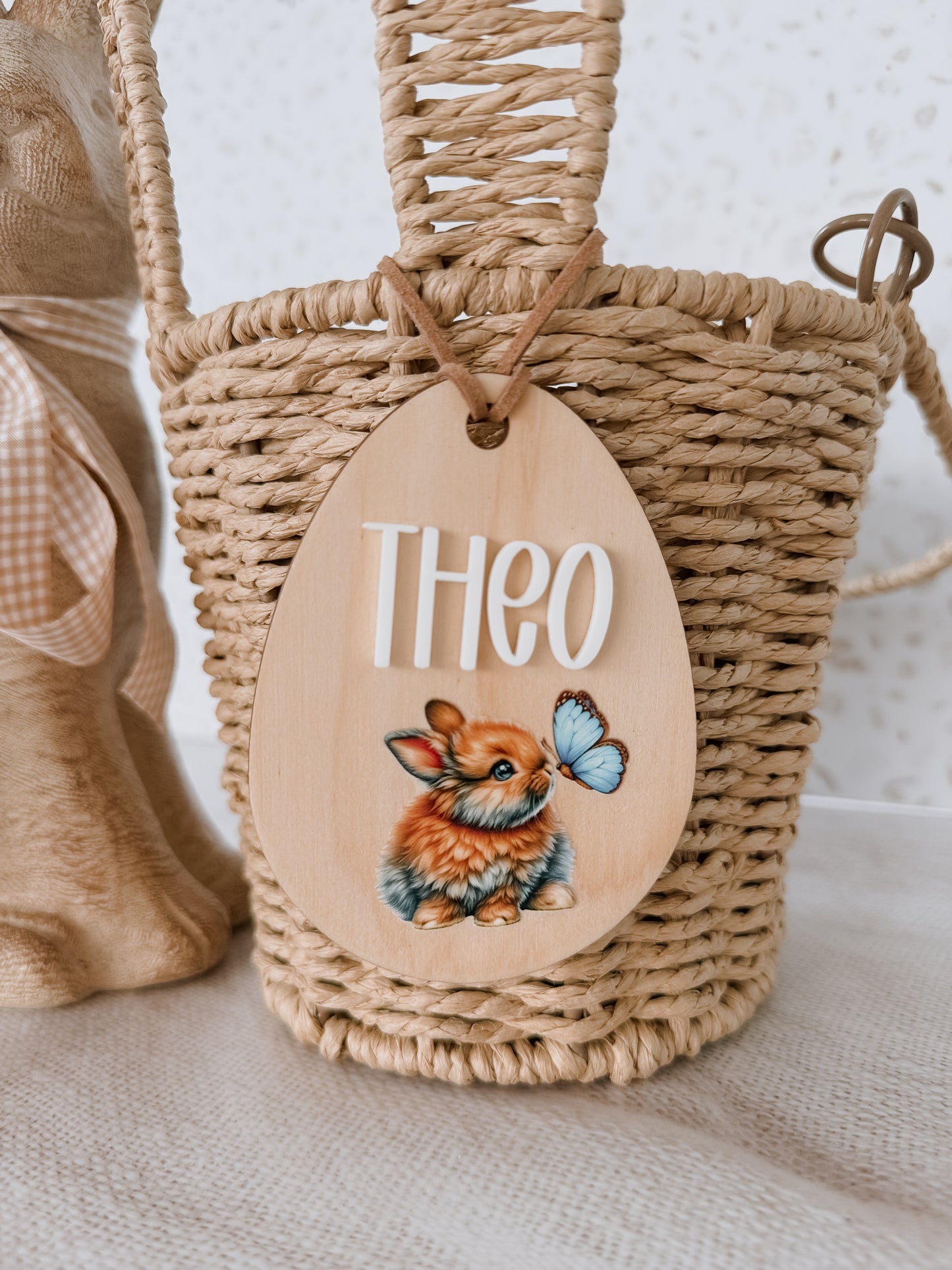 EASTER BASKET TAG | EGG | Personalised | Plywood & Acrylic | UV Print