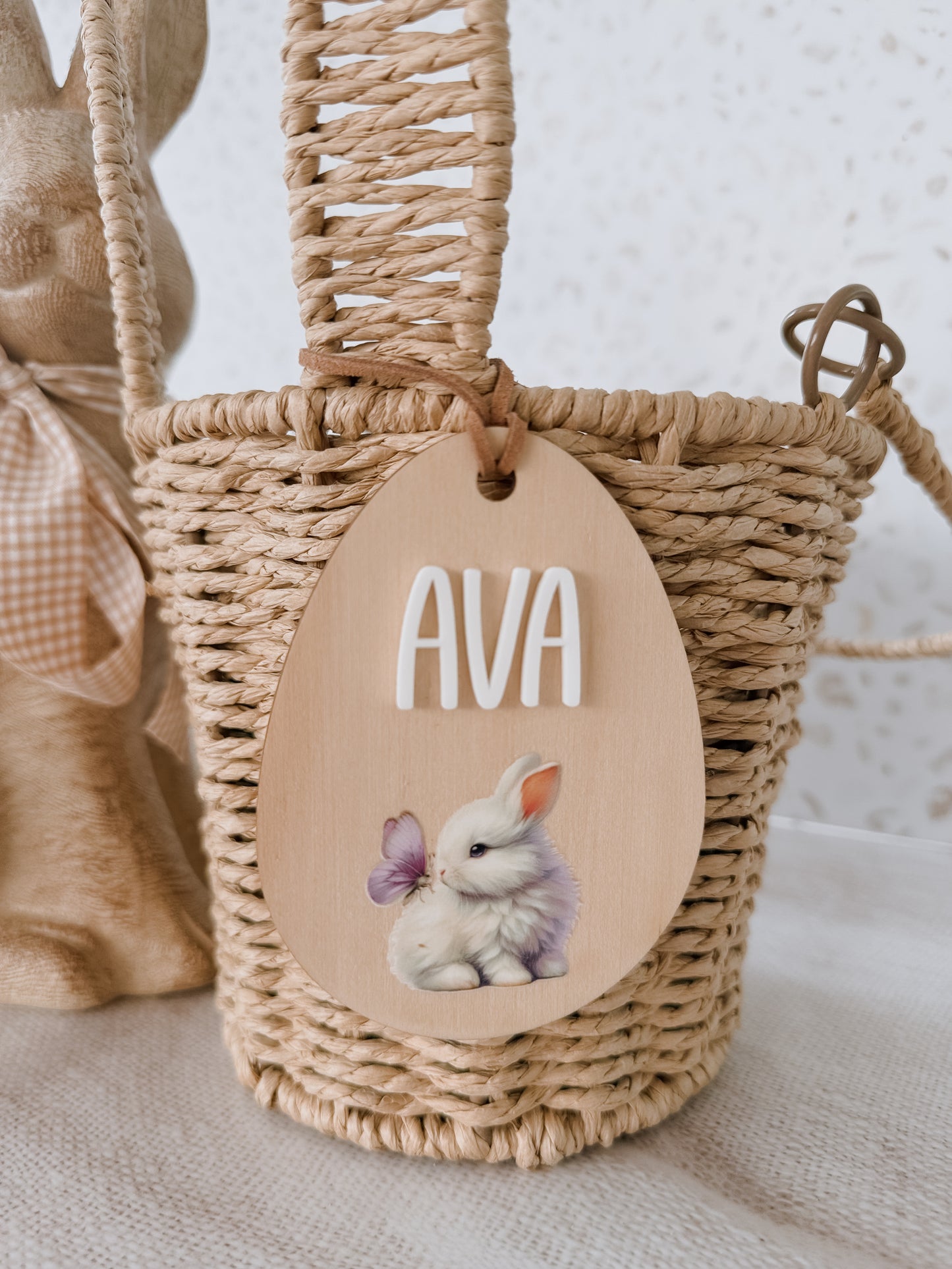 EASTER BASKET TAG | EGG | Personalised | Plywood & Acrylic | UV Print